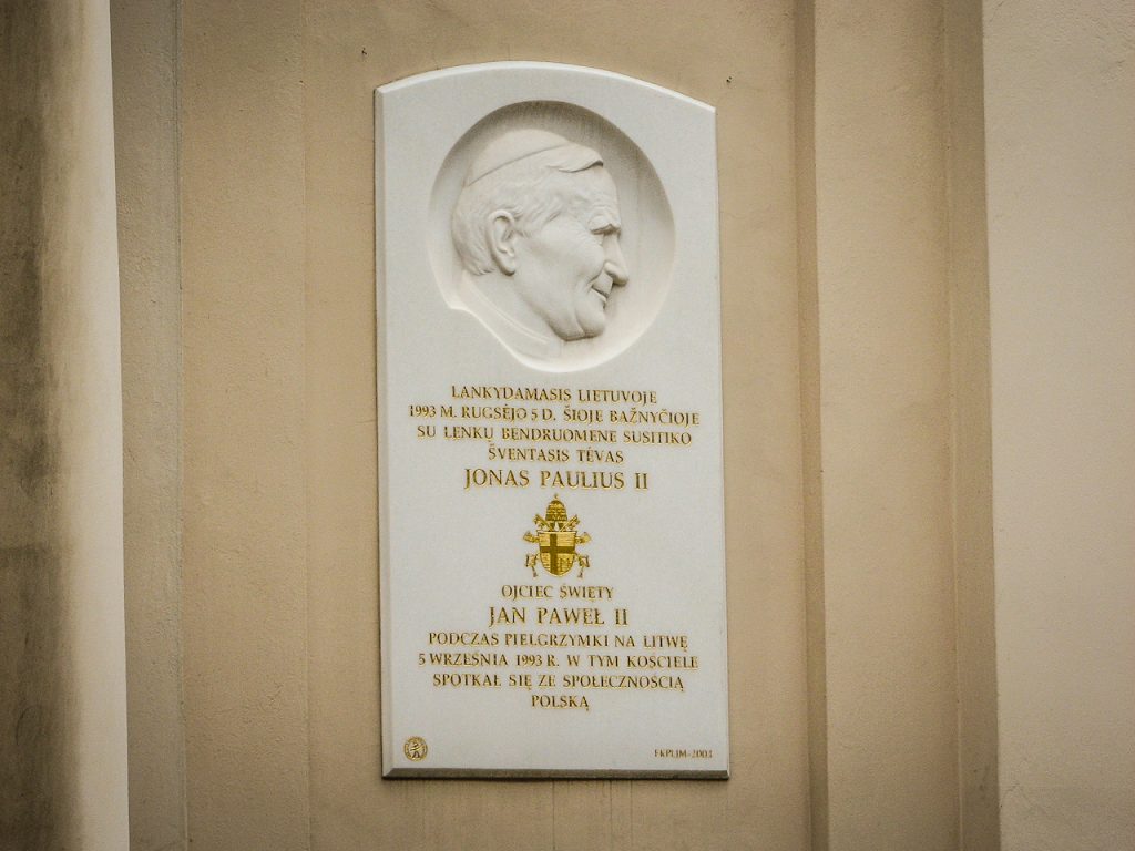 Jan Paweł II - kościół św. Ducha w Wilnie